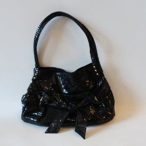 PERLINA STUDIO EMBOSSED PATENT  LEATHER HANDBAG *